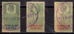 TIMBRES OBLITERES GRANDE BRETAGNE CONSULAR SERVICE - Revenue Stamps