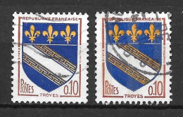 Année 1962  - 65 : Y. & T. N° 1353 ° Jaune Foncé Sur Timbre De Droite Avec 3 Bandes De Phosphore Et Jaune Pale Sans Phos - Used Stamps