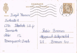 52467. Entero Postal SKARBAK (Danmark) 1970  To Bremen, Germany - Ganzsachen