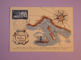 DE9 MONACO BELLE CARTE  FDC 1946 JOURNEE TIMBRE + AFF. PLAISANT ++ - Lettres & Documents