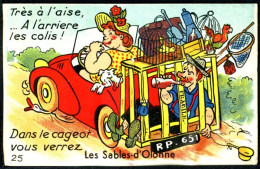 85 LES SABLES D'OLONNE - TRES A L'AISE... A L'ARRIERE LES COLIS ! DANS LE CAGEOT VOUS VERREZ... - CARTE A SYSTEME - Sables D'Olonne