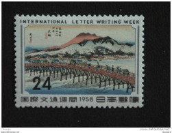 Japan Japon Nippon 1958 Semaine De La Lettre écrite Vieux Pont Brug Yv 611 MNH ** - Nuevos