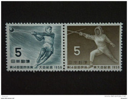 Japan Japon Nippon 1959 Sports Escrime Marteau Schermen Hamerslingeren Yv 636-637 MNH ** - Nuevos