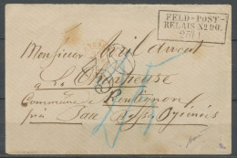 25 Janvier 1871 Env. Obl K.PR.FELD-POST/RELAIS N°90 CHARLEVILLE Pour Pau N3580 - Lettres & Documents