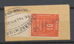 France Timbre De Guerre N°1 10c Vermillon Obl Valenciennes Sur Fragment. N3620 - Francobolli Di Guerra