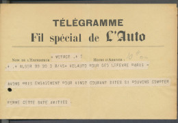 1945 TELEGRAMME "Fil Spécial De L'Auto" Pour Géo Lefevre (Tour De France) N3636 - 1921-1960: Modern Tijdperk