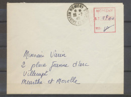 1940 Env. Cachet Provisoire NOMENY MEURTHE ET MOSELLE, Aff 1f. N3638 - 1877-1920: Période Semi Moderne