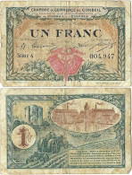 France - BILLET - Chambre De Commerce De CORBEIL Et ETAMPES - UN FRANC - 1920 - JP.050.03 - 15-262 - Bons & Nécessité