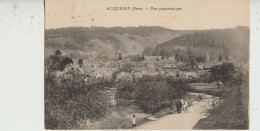 Acquigny  27  Carte Circulée Timlbrée_Vue Panoramique -Chemin Animé-Attelage  Chariot - Acquigny