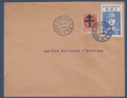 Cachet POSTE SPECIALE F.F.I.  1944 Sur Enveloppe Avec Vignette De Gaulle - Libération