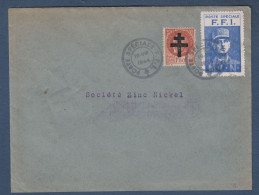 Cachet POSTE SPECIALE F.F.I.  1944 Sur Enveloppe Avec Vignette De Gaulle - Libération