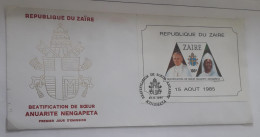 Zaire - BL65 - Pape Jean-Paul 2 & Soeur Anuarite Nengapeta - FDC - 1986 - 1980-1989