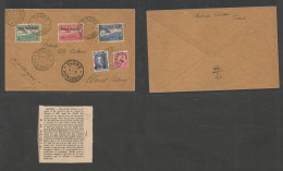 Albania. 1930 (14 July) Tirana - Vlone (14 July) Special Flight, Ovptd Mixed Issues Multifkd Envelope. Signed Reverse. V - Albanië