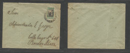 Argentina - Xx. 1905 (26 Nov) Est. Sta Fe, Fco Nº22 (TPO) - Buenos Aires. Fkd Local Envelope, With Top Values 10 Pesos, - Other & Unclassified