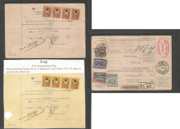 Austria - Xx. 1916 (14 Febr) Wien - Iraq, Mossul (8 March) Parcel Card Multifkd Stat Card + 3 Adtls + Turkish PO (x4) Ov - Altri & Non Classificati