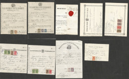 Brazil. 1848 - 1909. 8 Diff Internal Port Maritime Health Documents, Many With Fiscal Stamps Added. Ports Rio, Paranagua - Autres & Non Classés