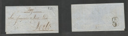 Brazil - Stampless. 1855 (17 Sept) Bahia - Portugal, Porto (18,1,56) EL Full Text, Mns "per TAY" Steamer, Reverse Violet - Autres & Non Classés