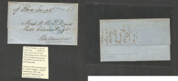 Brazil. 1856 (19 Sept) Rio De Janeiro - US, Baltimore (Oct 20) EL With Text Carried By "Flora Temple" With Norfolk, Va B - Other & Unclassified