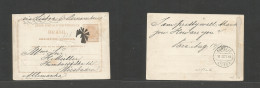 Brazil - Stationary. 1884 (14 Aug) Para, Amazonas - Germany, Wiesbaden. 80rs Sepia Stat Card Via Lisboa With Extraord Ra - Other & Unclassified