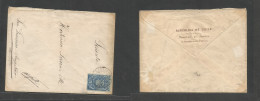 Chile. 1897. Santiago - San Francisco, Angostura. Official Mail., 5c Blue Fiscal Used As Postage, Tied Cds. Fine And Unu - Chili