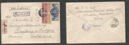 China - Xx. 1928 (30 Nov) Japanese PO, Moukden, Manchuria - Germany, Freiburg (12 Dec) Via Changchun. Registered Multifk - Altri & Non Classificati