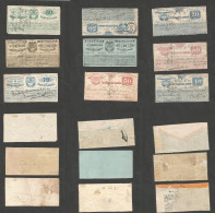 Colombia. 1889-90s. Valores Declarados / Certificados Group Of Nine Different Circulated, High Values Etc. Label Seals. - Colombie