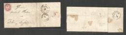 Czechoslovakia. C. 1867 (5 July) Austrian Postal Admin. Bohemia, Stratchitz - Neugedein (6 July) EL With Full Contain, W - Otros & Sin Clasificación