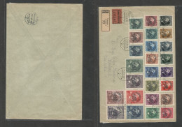 Czechoslovakia. 1945 (4 May) Bohemia, Freydek - Prague (11 May) Nazi Ovptd Issue "OSVOBOZENI". Multifkd Registered Env, - Andere & Zonder Classificatie