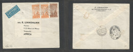 Denmark. 1935 (30 July) Cph - Africa, Tanganika, Komera, KUT, Kenya. Air Comercial Multifkd Env At 1 Kr 20 Ore Rate Reve - Autres & Non Classés