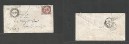 Egypt. 1879 (16 Aug) Port Said - England, Newcastle (26 Aug) Early Fkd Env 1p Rose Pyramids Issue + Cds + "Via Brindisi" - Other & Unclassified