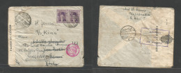 Egypt. 1939 (14 Aug) Port Taufik - Italy, Fwded Singapore. Multifkd Env, Arrival Sing Censor Label + Cachet. Rare Destin - Other & Unclassified