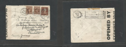 Eire. 1944 (24 July) Tui - Canada, Toronto. Fkd Depart 2 1/2d Brown Fkd Envelope + Fwded At Destination Locally With New - Oblitérés