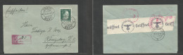 Estonia. 1942 (12 Feb) Nazi Occup. Loksta - Germany, Konigsberg (20 Febr) Registered Hitler Ovptd, Tied Cds, Fkd Env, Ce - Estonie