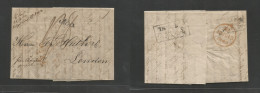 Finland. 1845 (2 June) Abo - London, UK (13 June) EL With Full Text, Depart Stline "ABO" + Per "anghalt" Reverse Via Dan - Autres & Non Classés