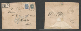 Finland. 1893 (7 July) Nystad - Italy, Siracuse (15 July) Russian Postal Admin. 10 Kop Blue Registered Stat Env + Adtl, - Otros & Sin Clasificación