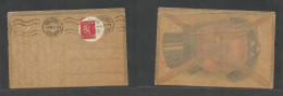 Finland. 1931 (13 June) Helsinfors - NYC, USA. Fkd Ppc Special Envelope, Tied Rolling Cachet. Scarce Usage In This Count - Autres & Non Classés