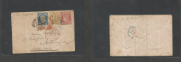 France. 1874 (5 Jan) Moulins De Allier - USA, Baltimore, Md Via London Small Multifkd Env At 1,15 Fr Rate, Tied "2565" V - Otros & Sin Clasificación