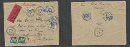 France - Xx. 1926 (15 June) Reich Shoffen - Marruecos, French, Fez (18 June) Registered Air Multifkd Front + Reverse Env - Andere & Zonder Classificatie