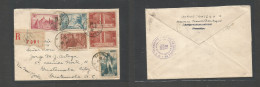 France - Xx. 1936 (1 Aug) Paris III - Guatemala (18 Aug) Registered Multifkd Via NY Envelope With Diff Commemorative Iss - Otros & Sin Clasificación