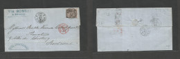 Frc - India. 1887 (10 May) Chandernagor - France, Bordeaux (30 May) EL With Contains Fkd Single 25c Gral Col Issue, Tied - Sonstige & Ohne Zuordnung