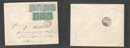 Frc - Madagascar. 1894 (21 Nov) Tamatave - Germany, Frankfurt (23 Nov) Multifkd France Sage Type 15c Blue Pmk Litho (x4) - Autres & Non Classés