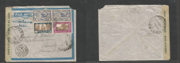 Frc - New Caledonia. 1941 (30 Sept) Noumea - Douala - Cameroun, French Africa. Air Multifkd Envelope Via San Francisco - - Other & Unclassified