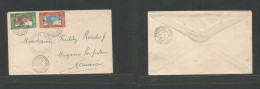 Frc - New Caledonia. 1945 (2 Febr) Paagoumene - Noumea (6 Febr) Local Multifkd Envelope At 1,50fr Rate, Tied Cds + WWII - Other & Unclassified