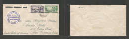Frc - New Hebrides. 1943 (5 Jan) Port Vila - USA, S. Fco, CA. France Libre Multifkd Censored Envelope. Fine Item. - Other & Unclassified
