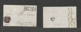 German States-Prusia. C. 1857 (26 Aug) Breslau - Langenbielau. E Fkd 1sgr Pmk, 184 Rings, Cds. - Other & Unclassified