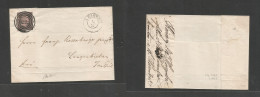 German States-Prusia. C. 1857 (12 Nov) Reiverz - Langenbielau. E. Fkd 1 Sgr Pink, Tied 1222 Rings, Cds (pop 2360) Fine. - Autres & Non Classés