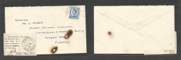 Great Britain - Xx. 1965 (23 Dec) Nuneaton - Corenty. Fkd 4d QEII Envelope + Damaged By Fire + Tied PO Label. Fine. - ...-1840 Préphilatélie