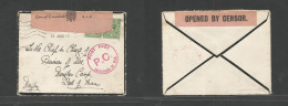 Grb - Channel Islands. 1915 (13 Jan) WWI. Fkd GB Envelope, Addressed To POW, Douglas Camp, Isle Of Man + Oval Censor, In - ...-1840 Precursores