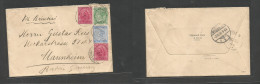 Bc - Aden. 1900 (25 Oct) India Used In Aden. GPO - Germany, Mannheim (3 Nov) Via Brindisi. Multifkd Envelope, Four Color - Sonstige & Ohne Zuordnung