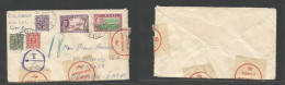 Bc - Fiji. 1958 (21 Jan) Suva - Denmark, Odense (25 Febr) QEII Multifkd Env + Taxed + Three Danish P. Dues, Tied Cds + A - Other & Unclassified